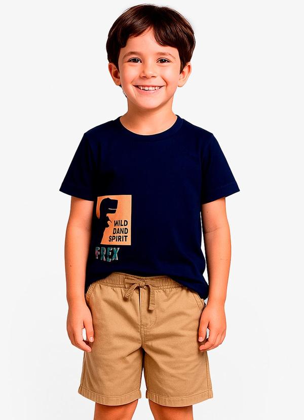 Conjunto Infantil Camiseta com Bermuda Azul