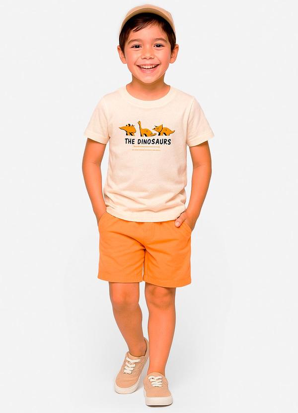 Vista 2 Conjunto Infantil Camiseta com Bermuda Bege Select Select