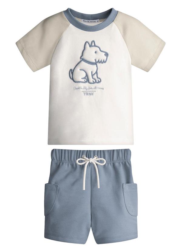 Conjunto Infantil Camiseta com Bermuda Bege