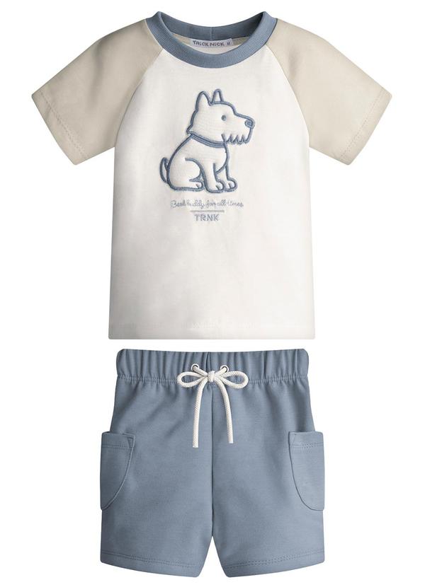Conjunto Infantil Camiseta com Bermuda Azul