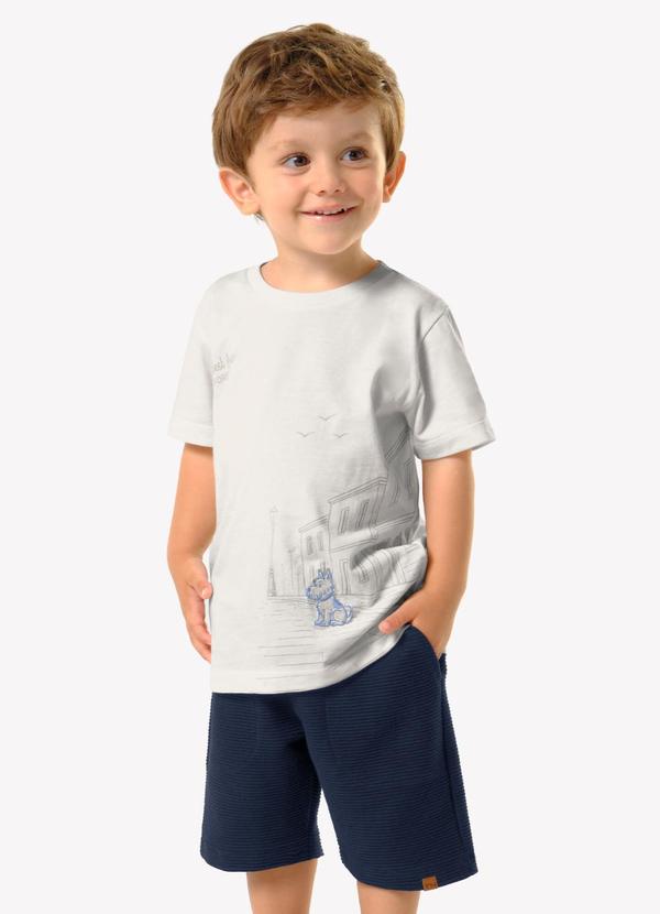 Conjunto Infantil Camiseta com Bermuda Bege