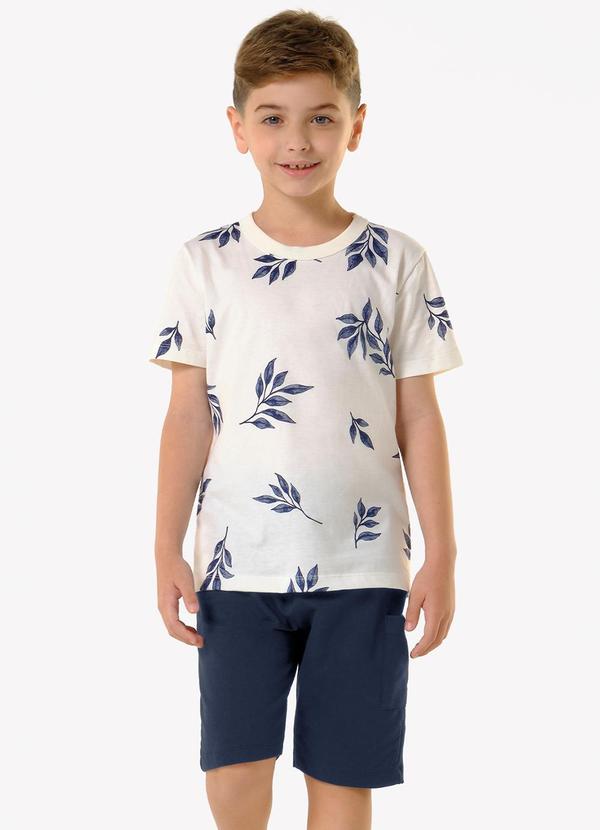 Conjunto Infantil Camiseta com Bermuda Bege