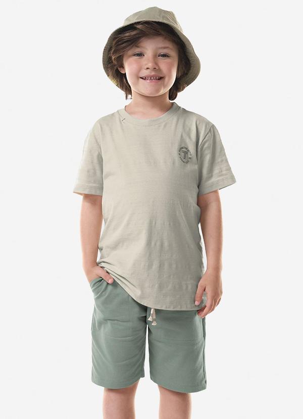 Conjunto Infantil Camiseta com Bermuda Bege