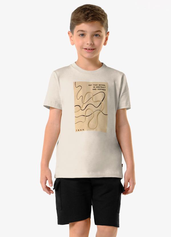 Conjunto Infantil Camiseta com Bermuda Bege