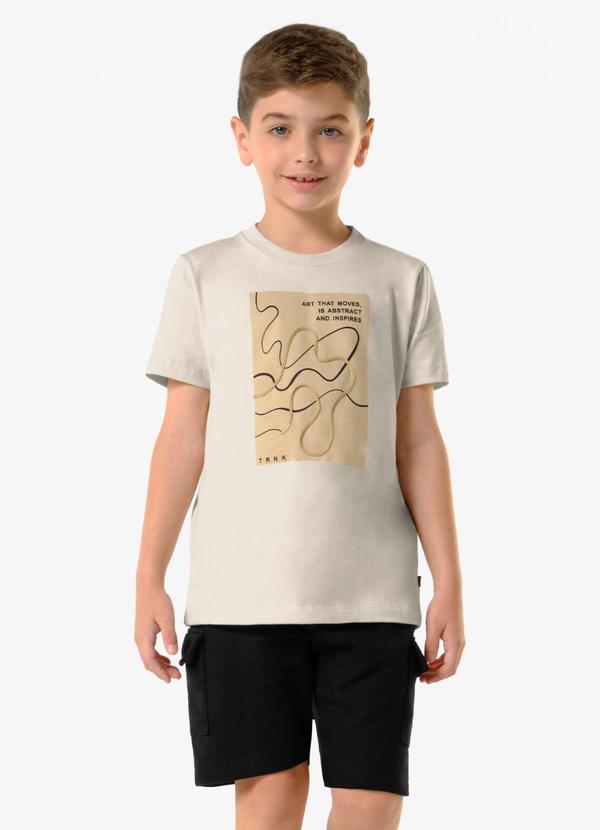 Conjunto Infantil Camiseta com Bermuda Bege