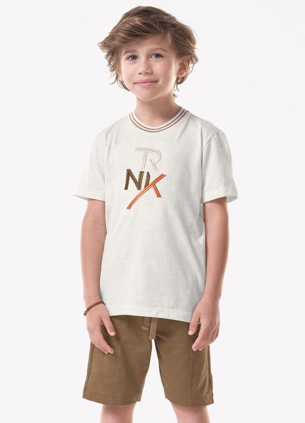 Conjunto Infantil Camiseta com Bermuda Bege