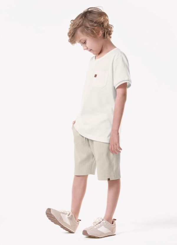 Conjunto Infantil Camiseta com Bermuda Bege