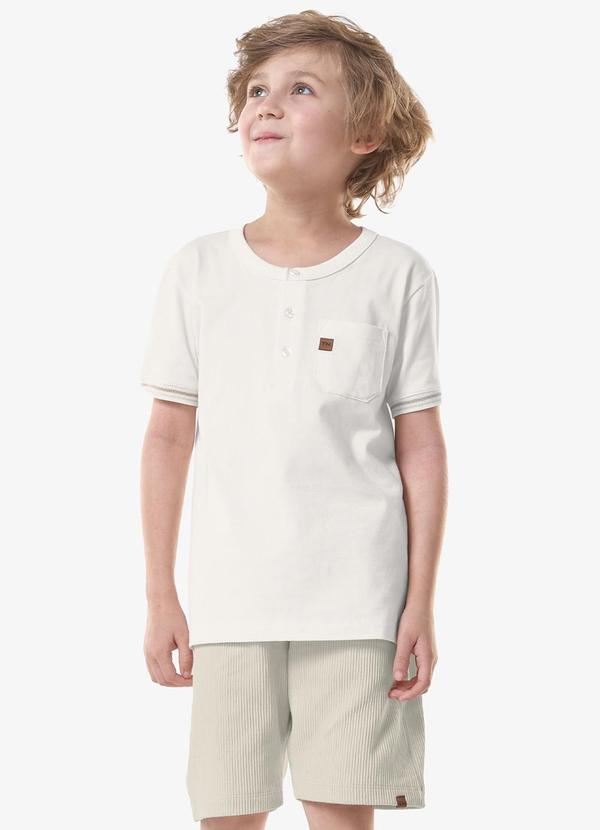 Conjunto Infantil Camiseta com Bermuda Bege