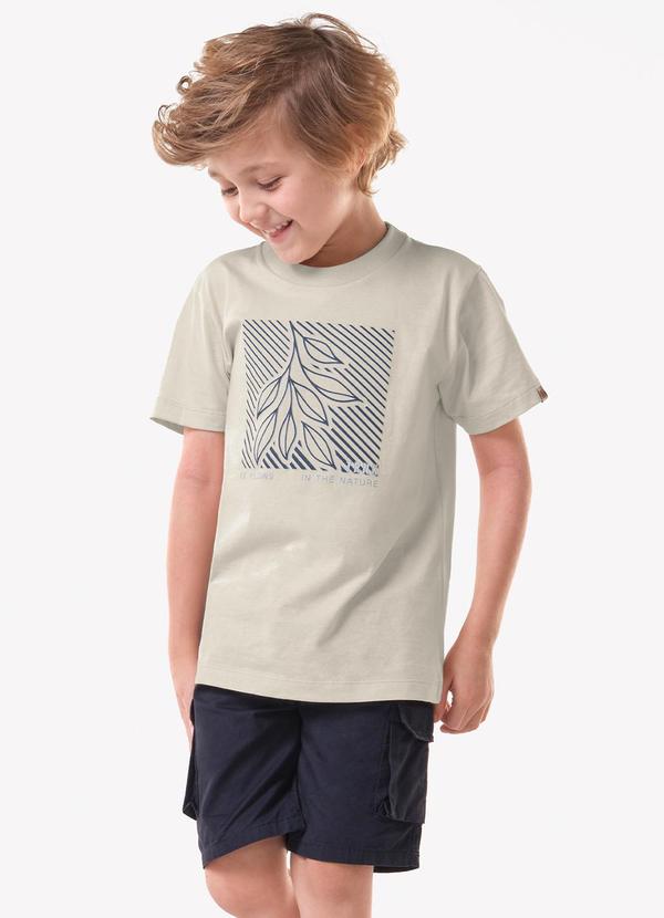 Conjunto Infantil Camiseta com Bermuda Bege