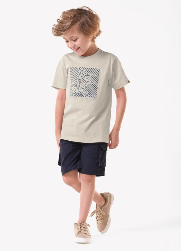 Conjunto Infantil Camiseta com Bermuda Bege
