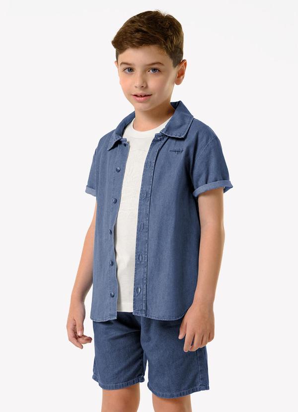 Conjunto Infantil Camiseta com Bermuda Bege