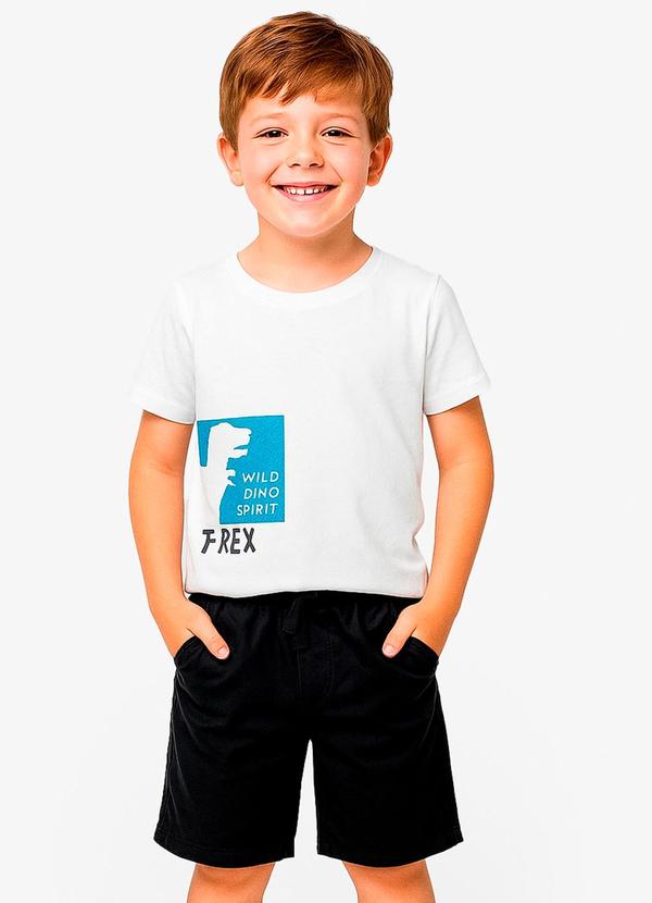 Conjunto Infantil Camiseta com Bermuda Branco