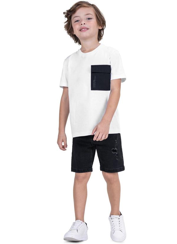 Conjunto Infantil Camiseta com Bermuda Branco