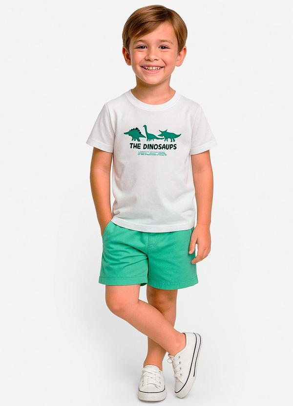Conjunto Infantil Camiseta com Bermuda Branco