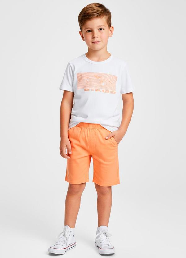 Conjunto Infantil Camiseta com Bermuda Branco