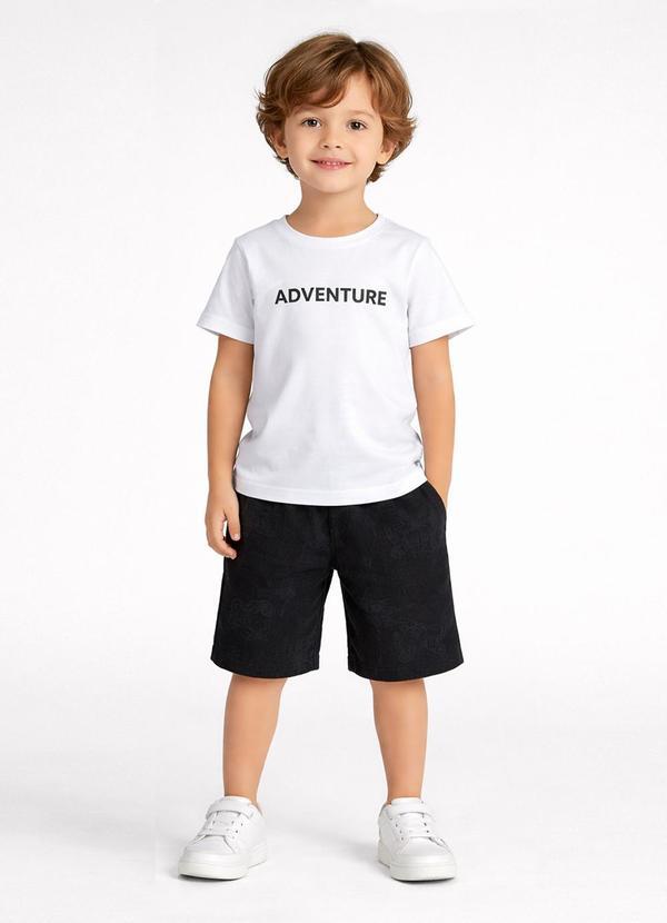 Conjunto Infantil Camiseta com Bermuda Branco