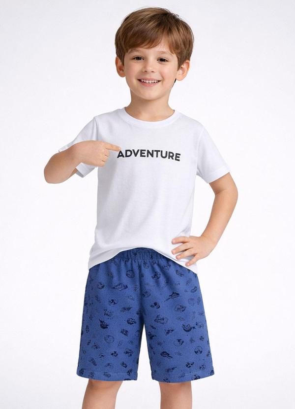 Conjunto Infantil Camiseta com Bermuda Branco