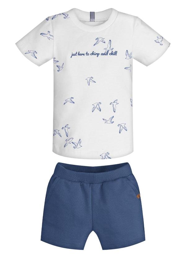 Conjunto Infantil Camiseta com Bermuda Branco