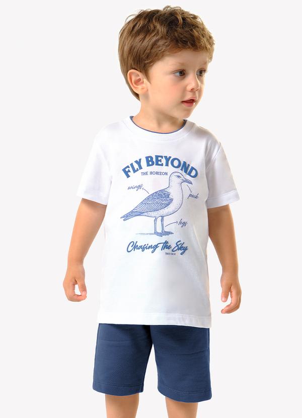 Conjunto Infantil Camiseta com Bermuda Branco