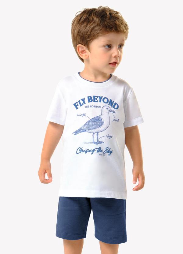 Conjunto Infantil Camiseta com Bermuda Branco