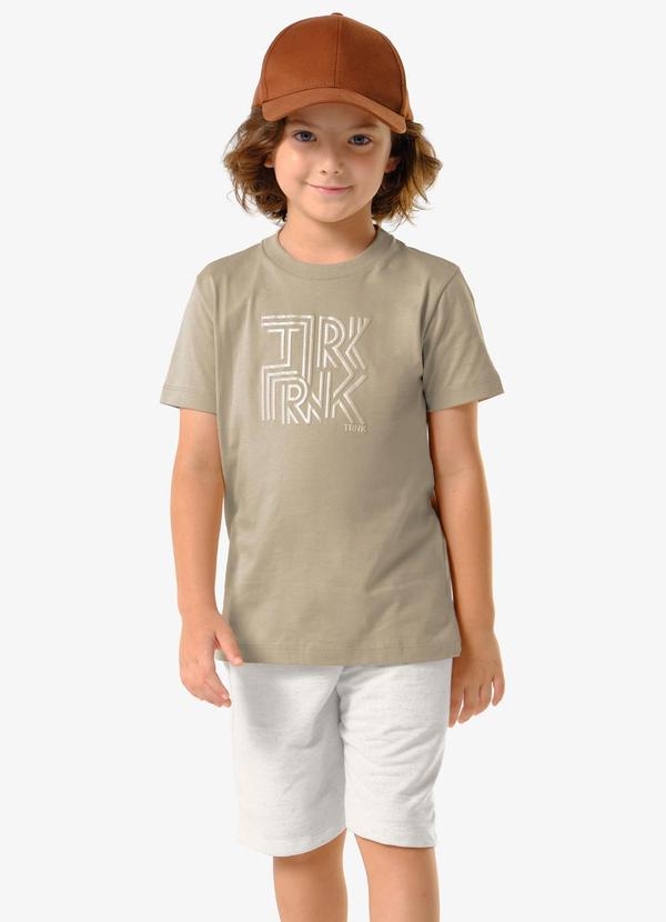 Conjunto Infantil Camiseta com Bermuda Marrom