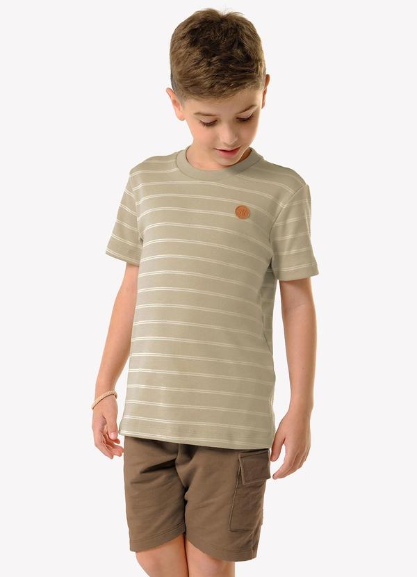 Conjunto Infantil Camiseta com Bermuda Marrom