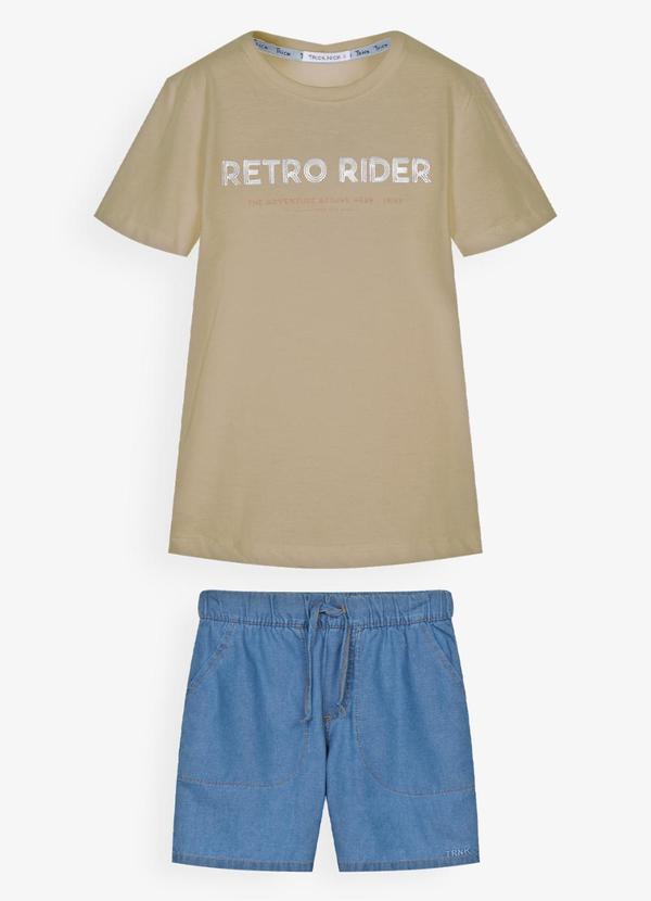 Conjunto Infantil Camiseta com Bermuda Marrom