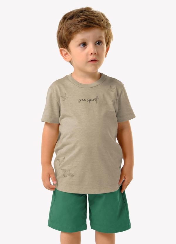Conjunto Infantil Camiseta com Bermuda Marrom