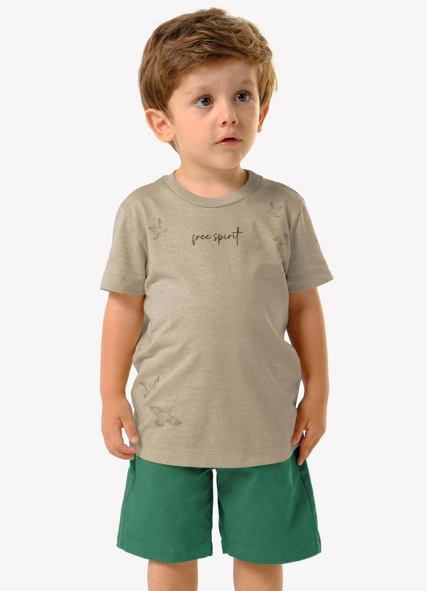 Conjunto Infantil Camiseta com Bermuda Marrom