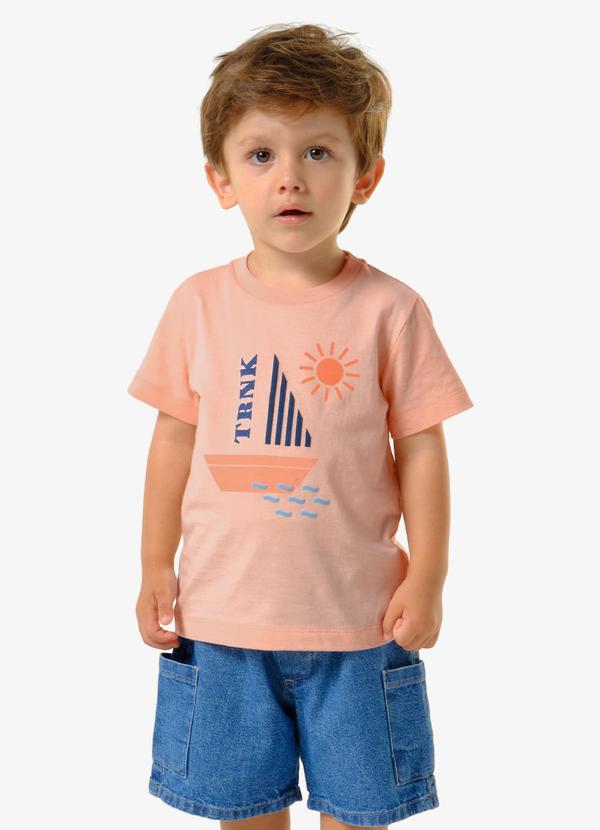 Conjunto Infantil Camiseta com Bermuda Rosa