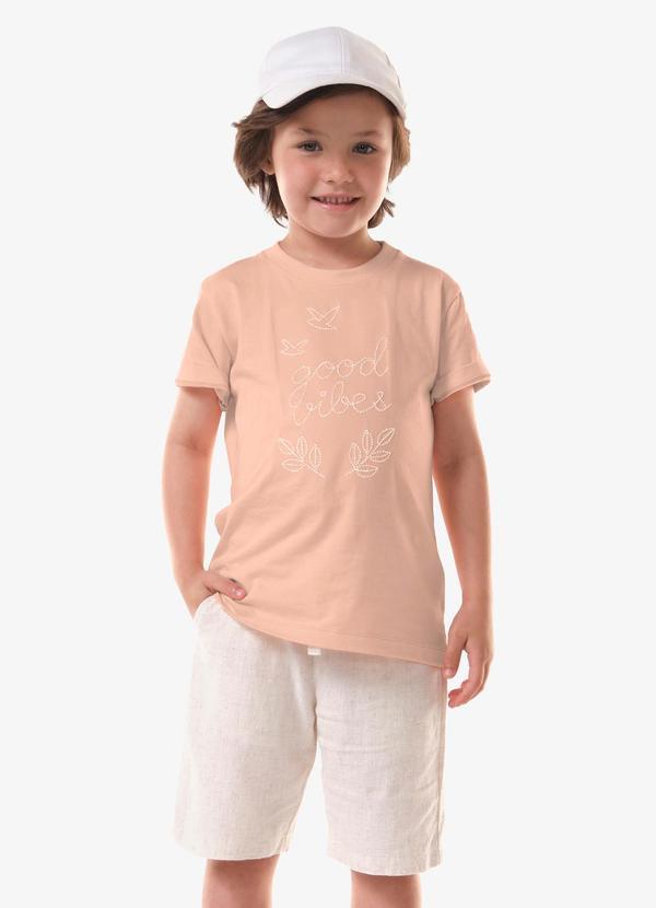 Conjunto Infantil Camiseta com Bermuda Rosa
