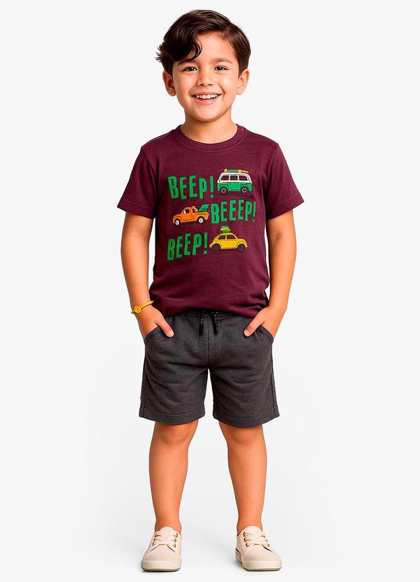 Vista 2 Conjunto Infantil Camiseta com Bermuda Roxo Select Select