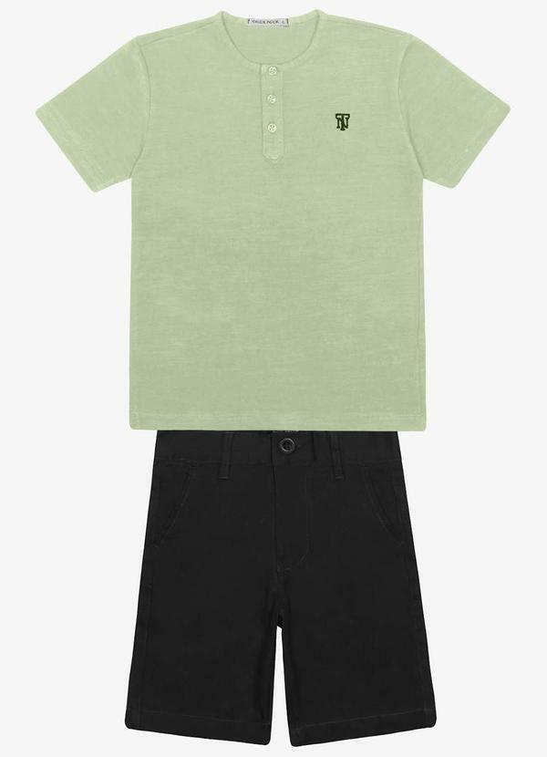 Conjunto Infantil Camiseta com Bermuda Verde