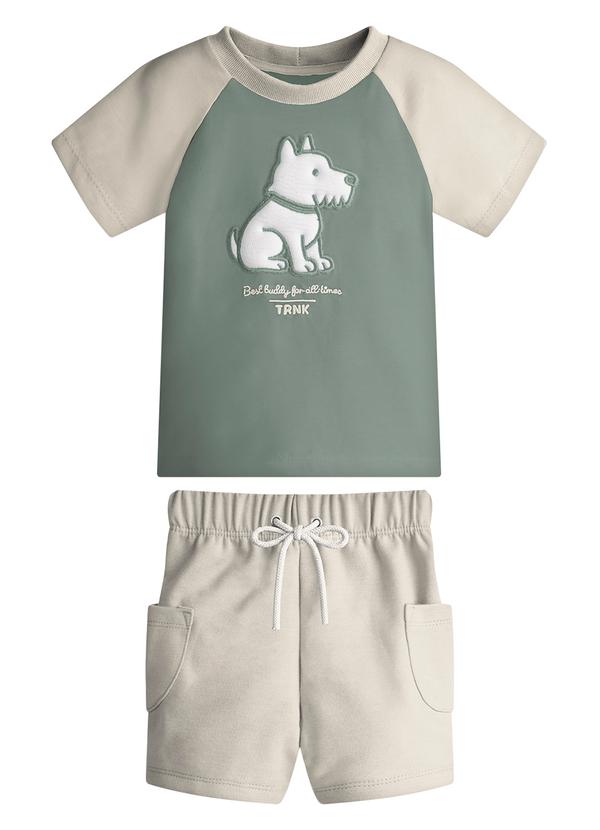 Conjunto Infantil Camiseta com Bermuda Verde