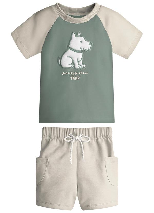 Conjunto Infantil Camiseta com Bermuda Verde