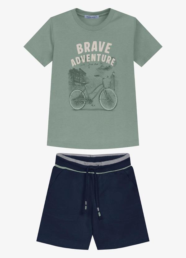 Conjunto Infantil Camiseta com Bermuda Verde
