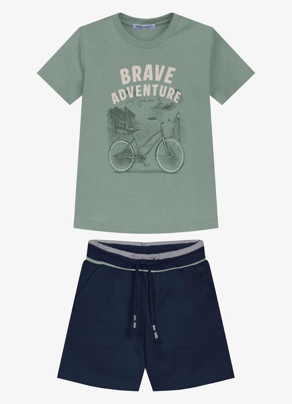 Conjunto Infantil Camiseta com Bermuda Verde