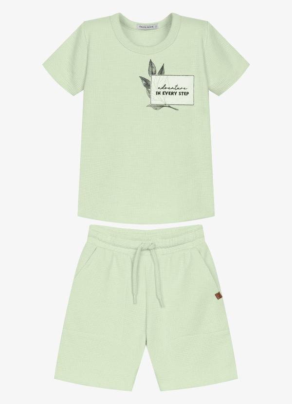 Conjunto Infantil Camiseta com Bermuda Verde
