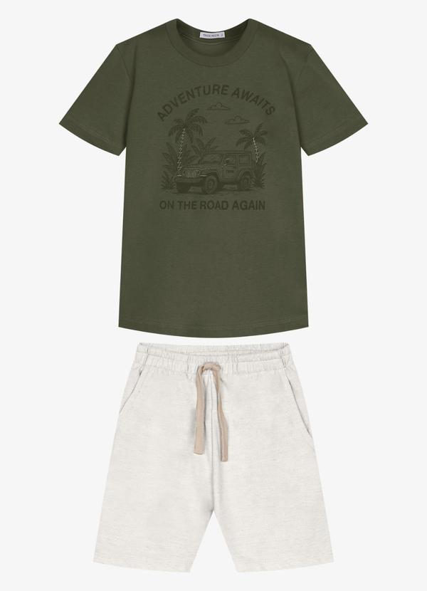 Conjunto Infantil Camiseta com Bermuda Verde