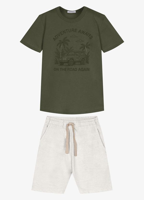 Conjunto Infantil Camiseta com Bermuda Verde