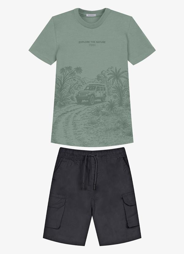 Conjunto Infantil Camiseta com Bermuda Verde