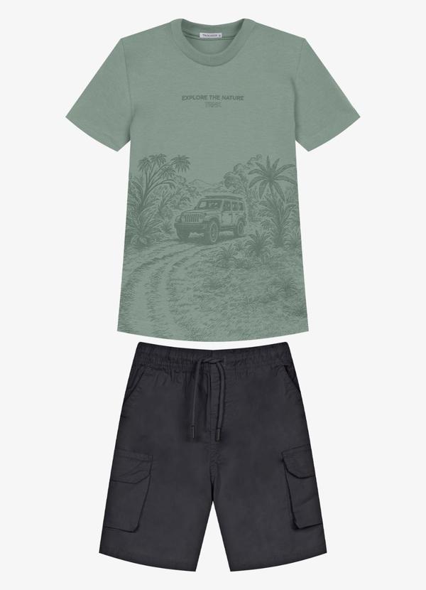 Conjunto Infantil Camiseta com Bermuda Verde