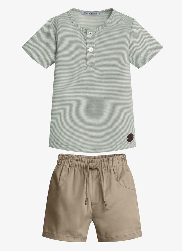 Conjunto Infantil Camiseta com Bermuda Verde