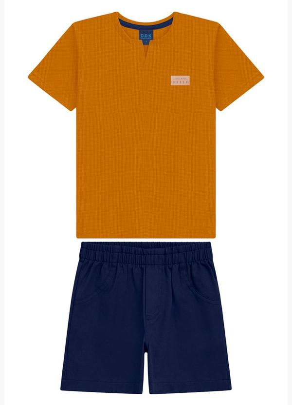 Conjunto Infantil Camiseta e Bermuda Amarelo
