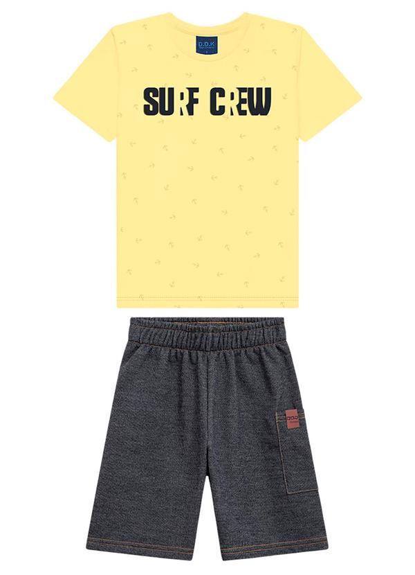 Vista 2 Conjunto Infantil Camiseta e Bermuda Amarelo Ddk Ddk