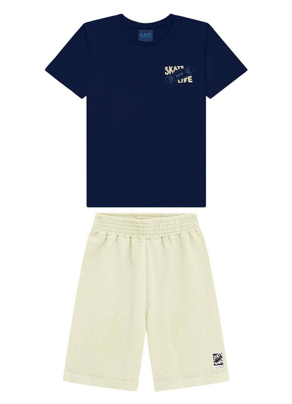 Vista 2 Conjunto Infantil Camiseta e Bermuda Azul