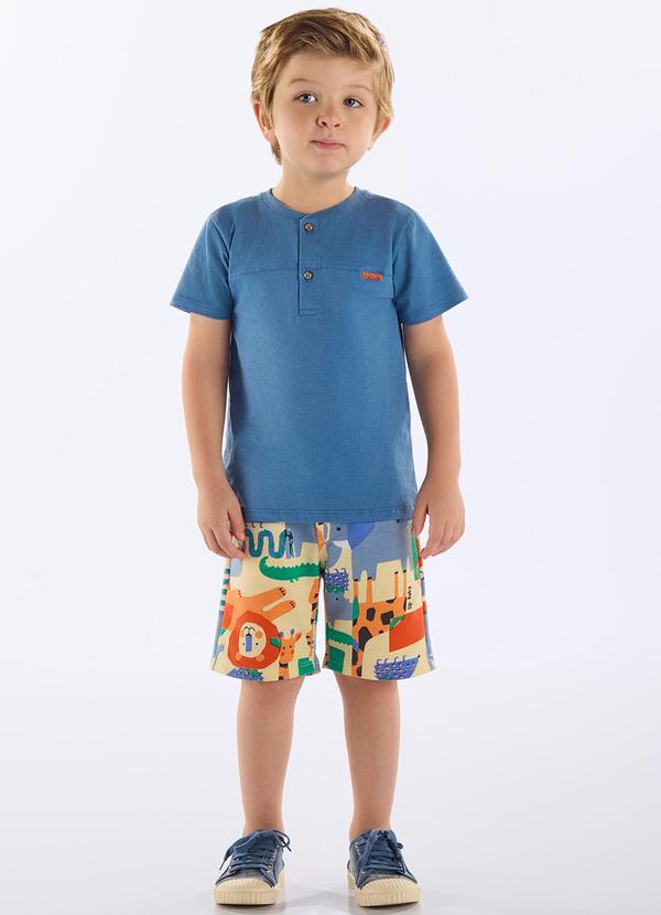 Conjunto Infantil Camiseta e Bermuda Azul