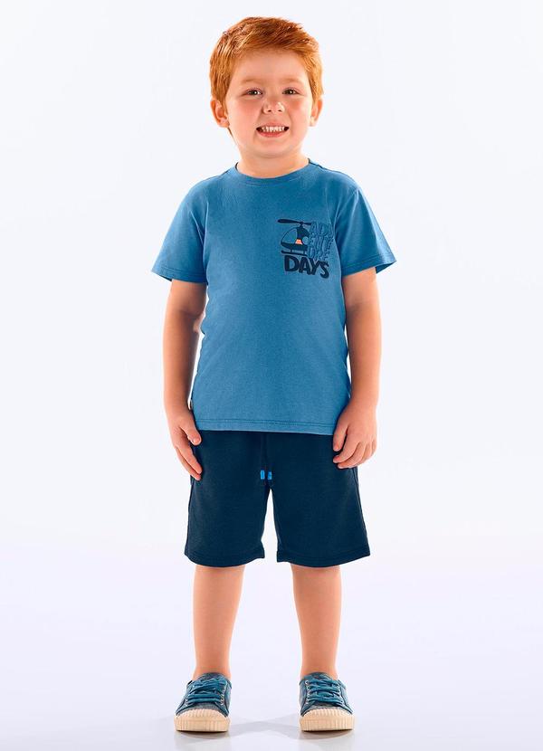 Conjunto Infantil Camiseta e Bermuda Azul