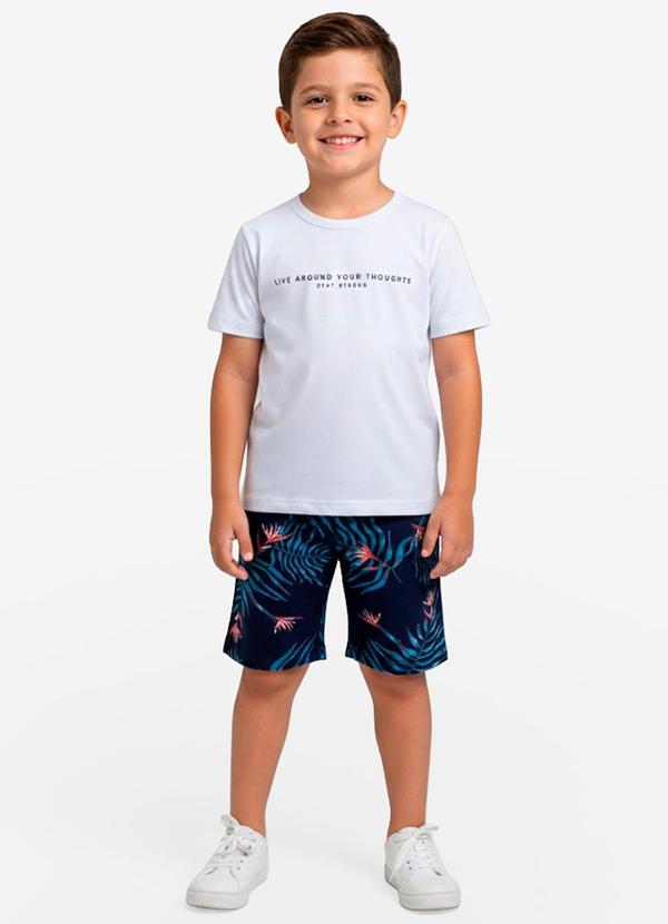 Conjunto Infantil Camiseta e Bermuda Azul