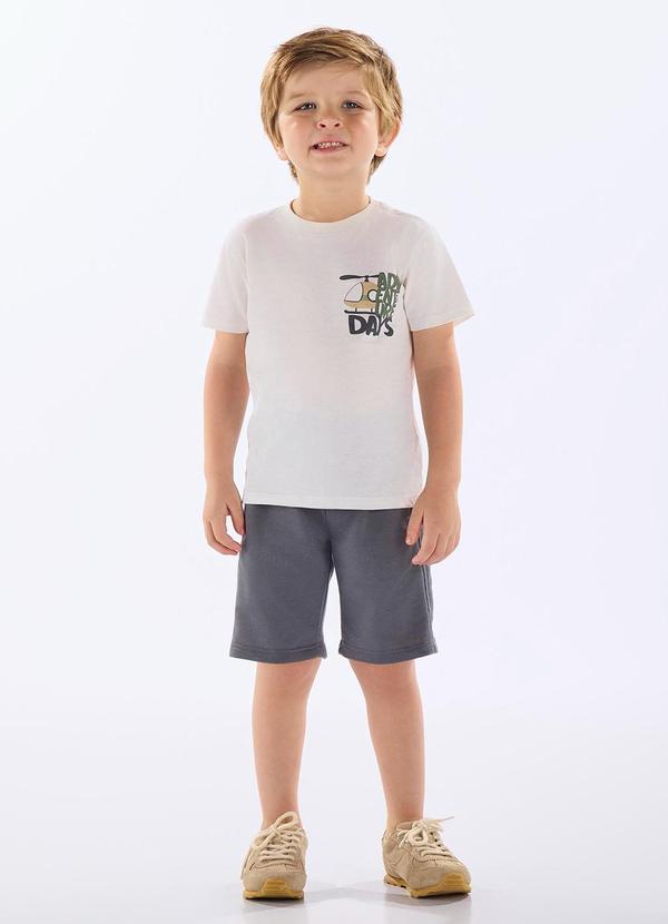 Vista 2 Conjunto Infantil Camiseta e Bermuda Bege Up Baby Up Baby
